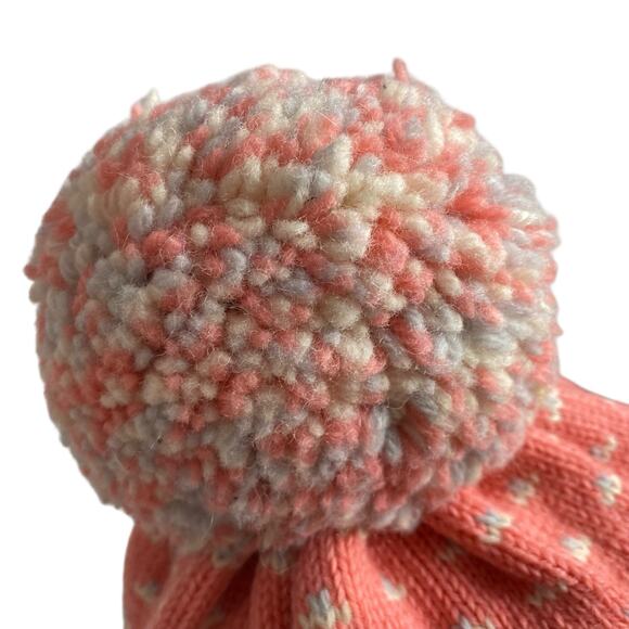 Vintage 80s Serac Wool Beanie Pink Birdseye Print Pom Pom Womens Ski Hat USA - Picture 12 of 16